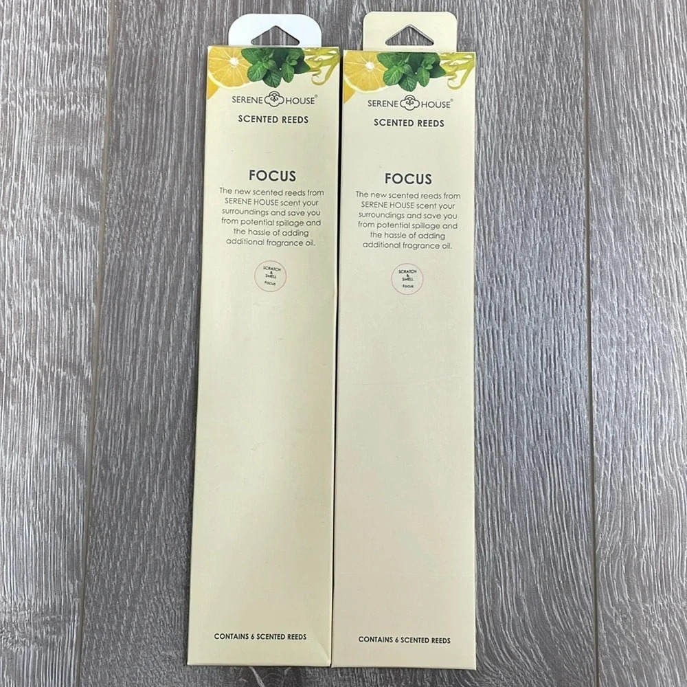 NWT Serene House Scented Reeds Focus Scent Bundle of Two